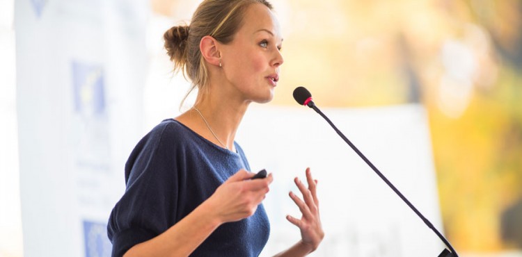 Image of woman giving a speech