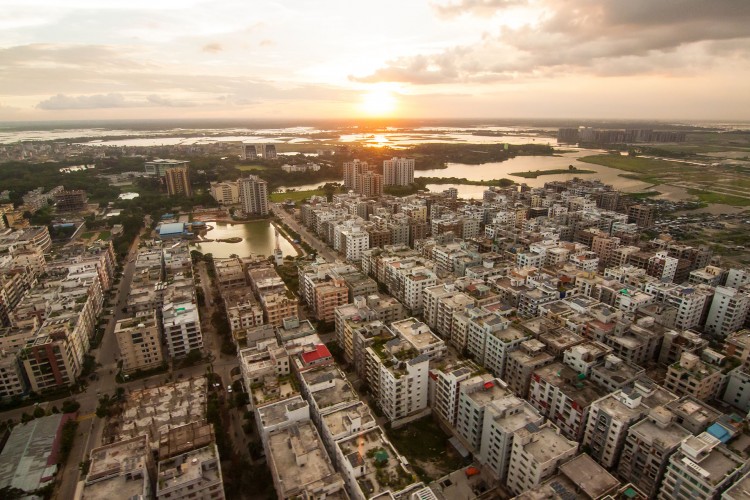 Drone image of Dhaka
