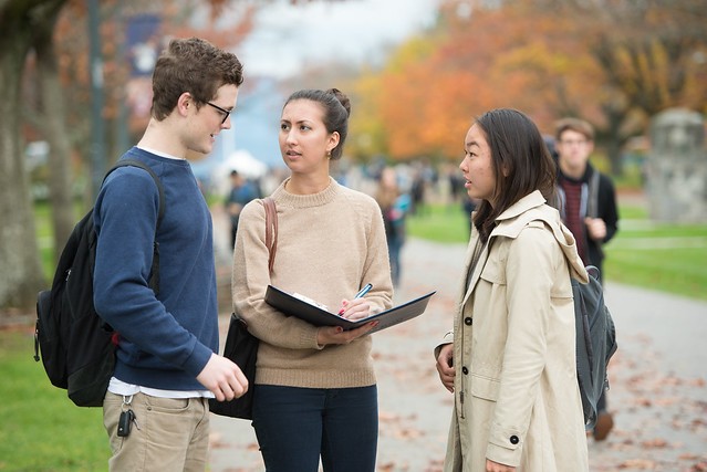Image of 3 students outside