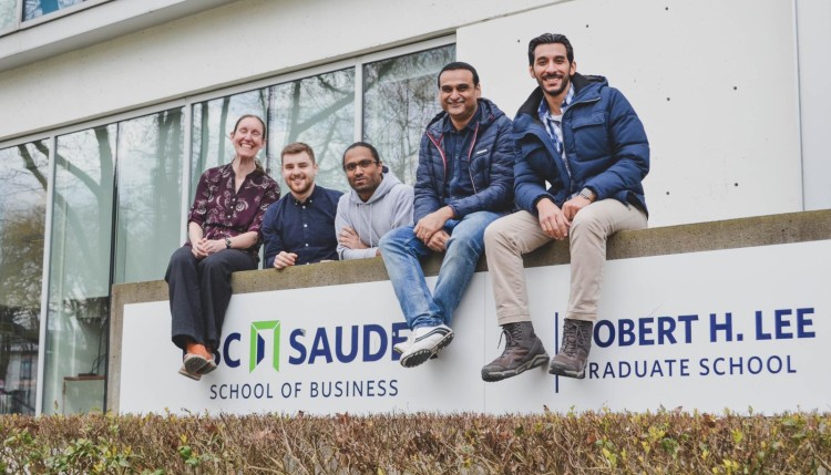Pictured (left to right): UBC MBAN students Leslie Major, Sotirios Valozos, Muhammad Faisal, Hammad Qazi, and Islam Shaalan