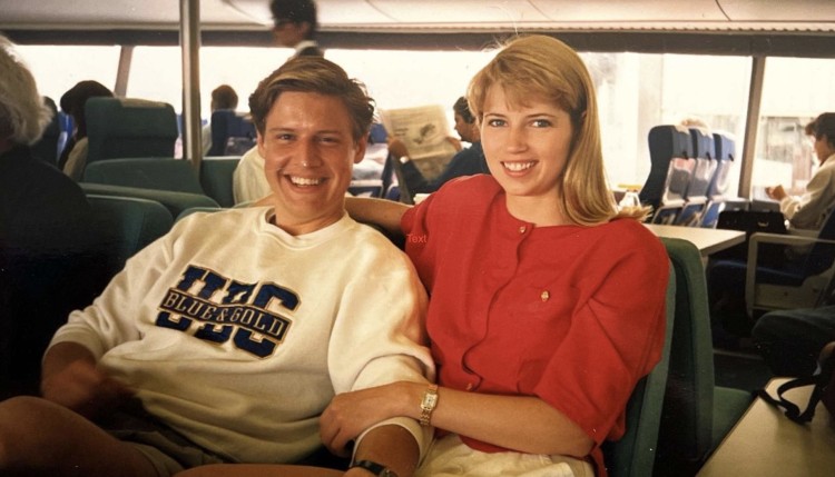 UBC MBA alumni Ray Kruck (left) and Jennifer Vancini (right) pictured in the early ‘90s during their student days.