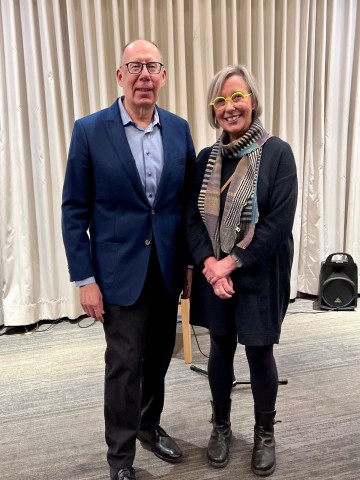 <em>Jonathan Berkowitz with Sheryl MacKay at a recent event for Tales From The Word Guy</em>